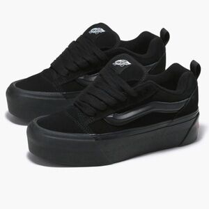 Like new VANS Rare Knu Stack 'Triple Black' Platform Puffed Women's 8.5